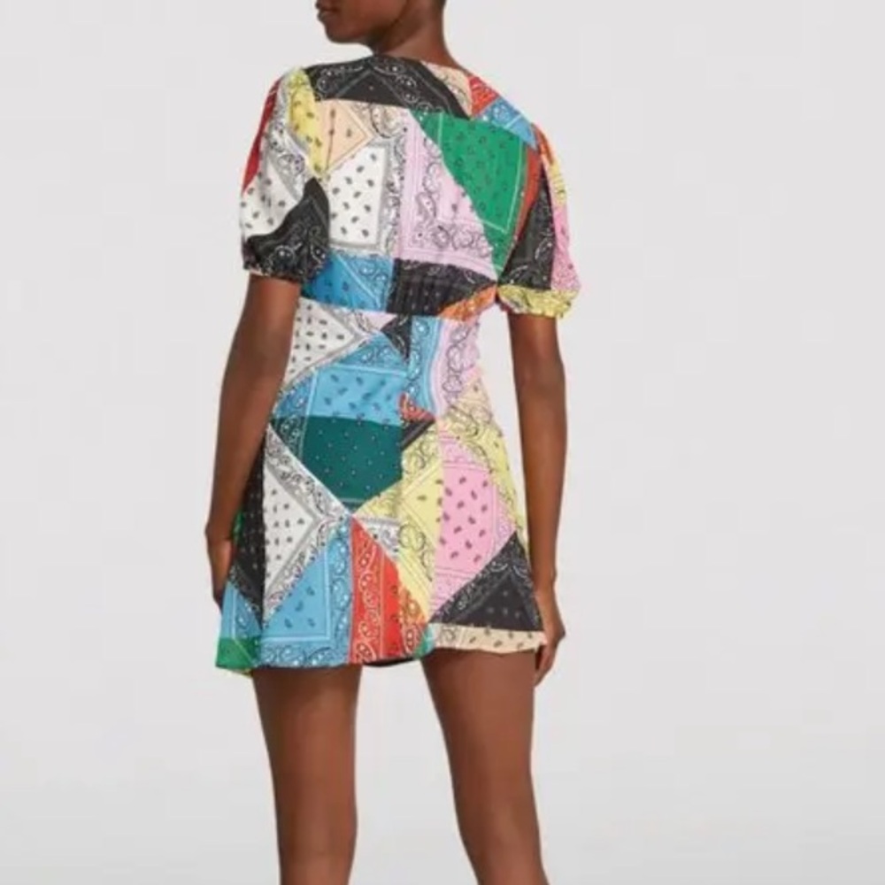 Staud Multicolor Patchwork Mini Dress - image 2